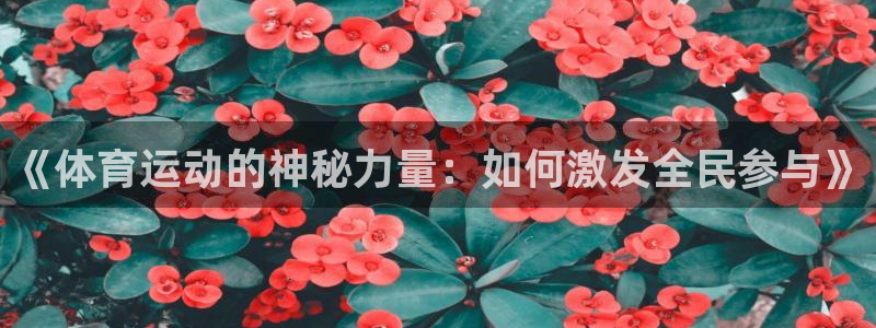 球进体育APP下载安装：《体育运动的神秘力量：如何激发全民参与》